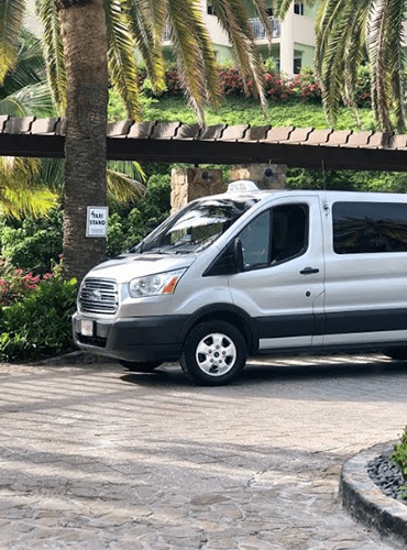Van with tinted glasses