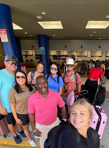 Tourists at St Thomas